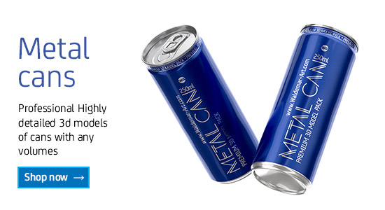 Different Metal Cans packaging 3D models