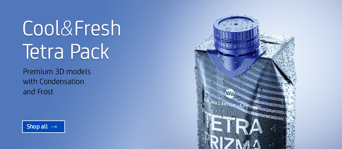  Tetra Pak Premium Packaging 3D models with Water Condensation and Droplets For Download