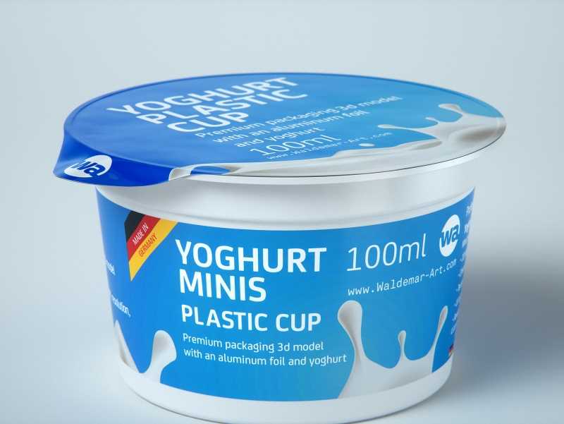 premium 3D model of Yoghurt MINIS 100ml Plastic cup