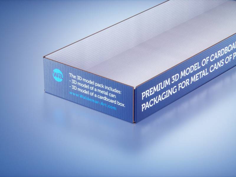 Premium 3D model of cardboard multi-pack packaging for 12x400g metal cans of pet food  