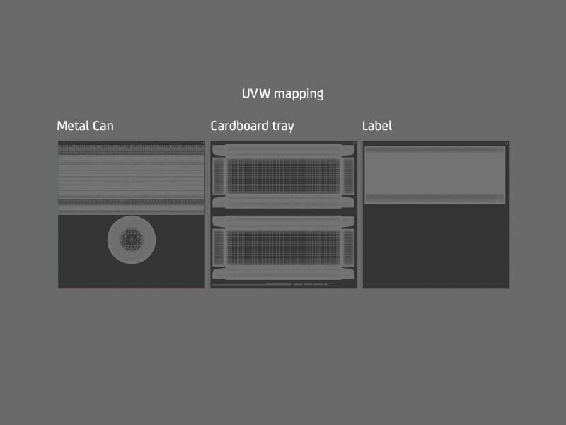 Premium 3D model of cardboard multi-pack packaging for 12x400g metal cans of pet food  