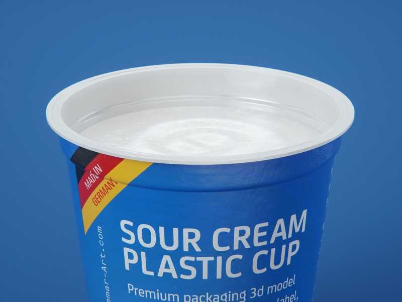Sour cream plastic cup packaging 3D model 150ml