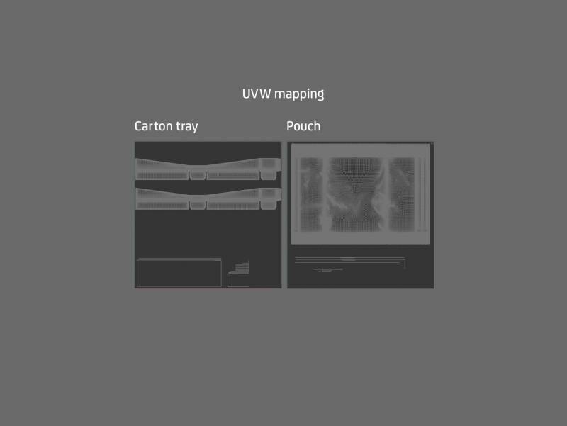 Carton multi-pack tray for 16x60g plastic pouches of pet food premium 3d model