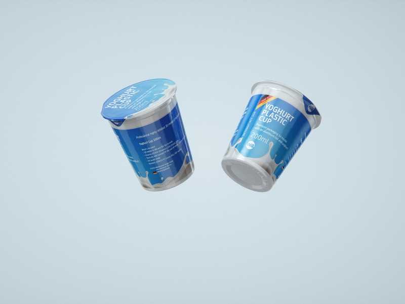 Premium Packaging 3D model of Yoghurt Plastic Cup 200ml