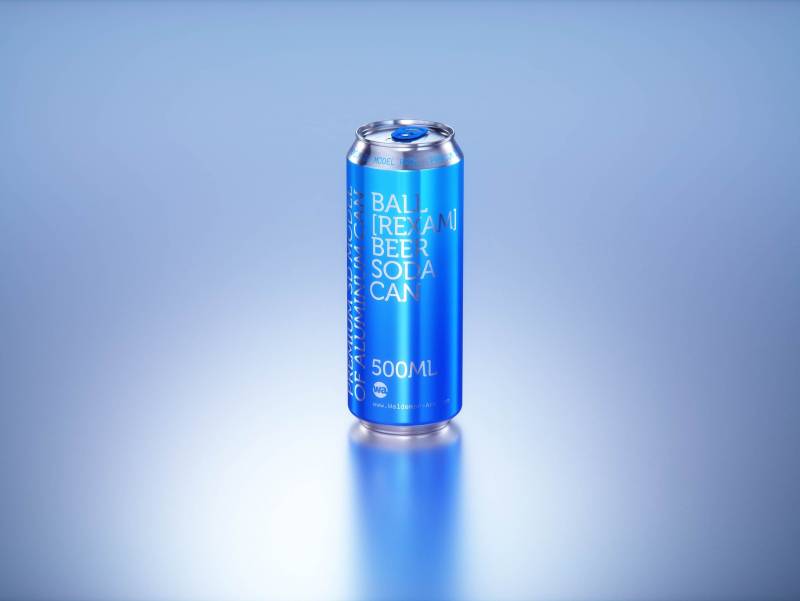 Premium Multi-pack Packaging 3D model with 4 Sets of 6x500ml Standard Cans Each, Wrapped in Shrink Film and Packed in Cardboard