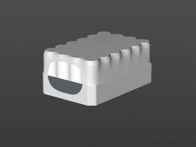 Multi-pack of 24x500ml Standard Beer/Soda Cans packed in cardboard and wrapped in shrink film premium packaging 3d model