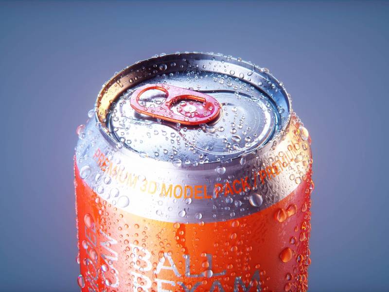 BALL (REXAM) Metal Standard Aluminum Beer/Soda Can 350/355ml packaging 3D model with water condensation and frost