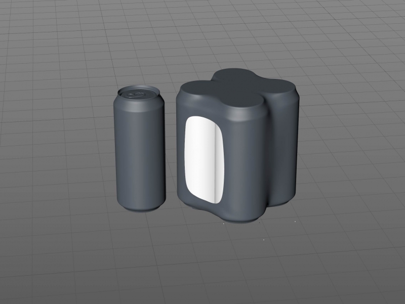 Premium packaging 3D Model of 4x473ml Standard Soda Cans in Shrink Film Wrap