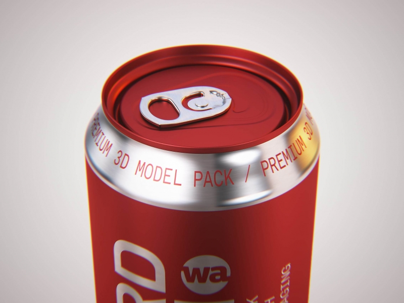 Premium packaging 3D Model of 4x500ml Standard Beer/Soda Cans in Smooth Shrink Film Wrap
