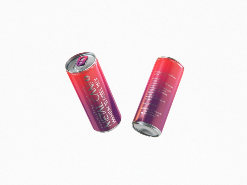 Premium 3D Model of 4x250ml Slim Soda Cans in Shrink Film Wrap