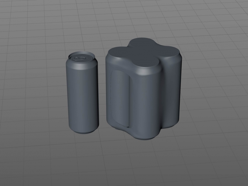 Premium packaging 3D Model of 4x500ml Standard Beer/Soda Cans in Smooth Shrink Film Wrap