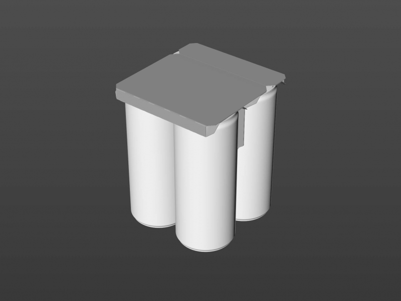 4x250ml Slim Soda Can Carton Pack 3D model