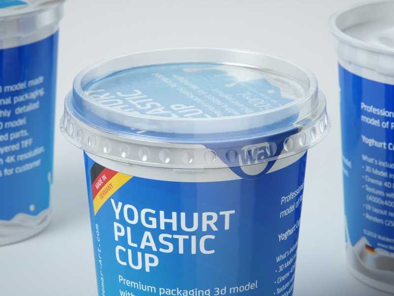 Yoghurt Plastic Cup 500ml Professional packaging 3D model