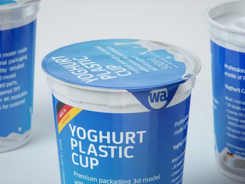 Yoghurt Plastic Cup 500ml Professional packaging 3D model