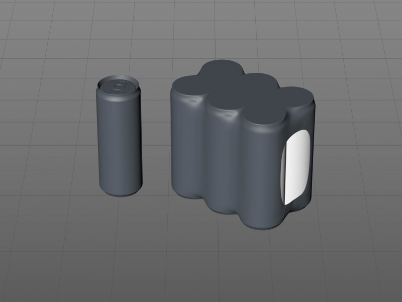 Premium packaging 3D Model of 6x350ml/355ml Sleek Soda Cans in Shrink Film Wrap