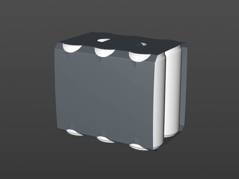Premium Packaging 3D Model of carton pack for 6x330ml Sleek Beer/Soda Can