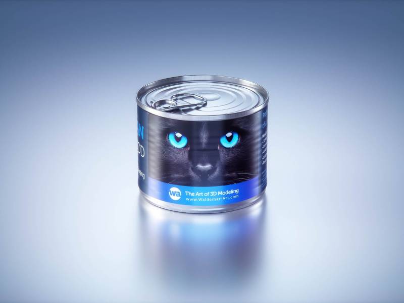 Premium 3D model of cardboard multi-pack packaging for 6x200g metal cans of pet food
