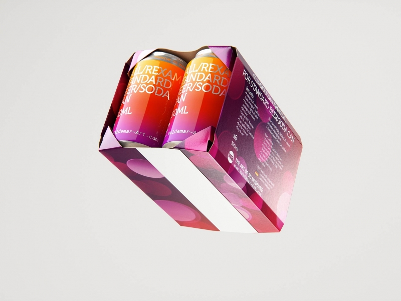 Premium Packaging 3D Model of carton package for 6x330ml Standard Beer/Soda Can