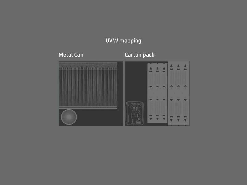 Premium Packaging 3D Model of Carton Cluster-Pack  for 6x500ml Standard Soda/Beer Can