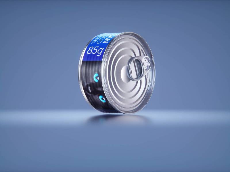 Premium 3D model of cardboard multi-pack packaging for 6x85g metal cans of pet food
