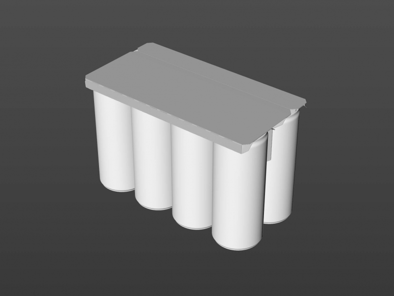 8x250ml Slim Soda Can Carton Pack 3D model