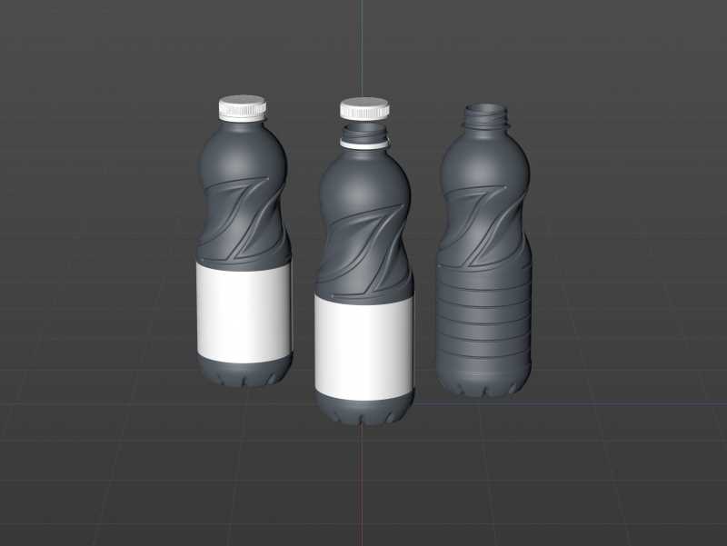 Affinee Juice PET Plastic Bottle 1000ml packaging 3d model pack