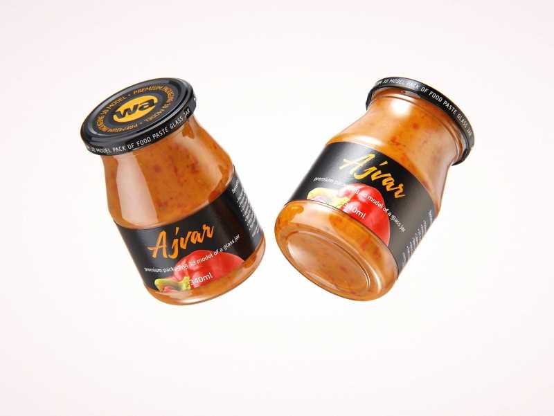 Ajvar Glass Jar 340ml packaging 3D model