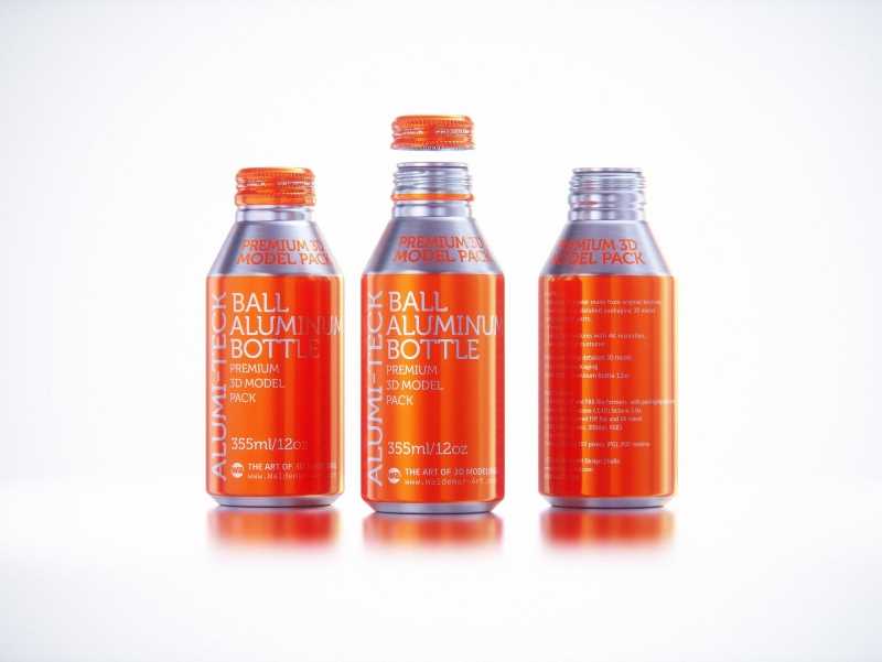 Alumi-tek (Alumitek) Aluminum Bottle packaging 3d model 12oz-355ml