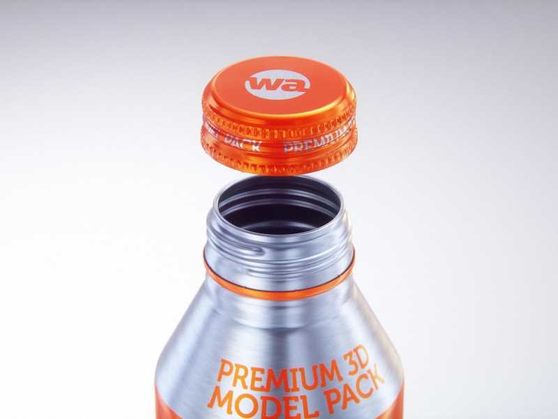Alumi-tek (Alumitek) Aluminum Bottle packaging 3d model 16oz-473ml
