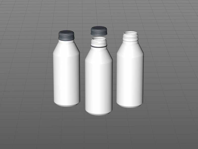 Alumi-tek (Alumitek) Aluminum Bottle packaging 3d model 16oz-473ml