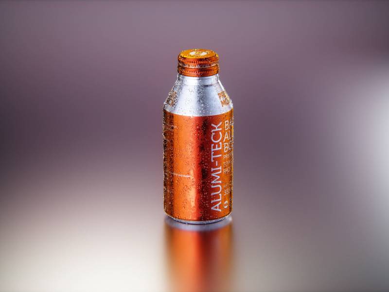 Premium Packaging 3D model of Alumi-tek Aluminum Bottle 355ml (12oz) with water droplets and a frost