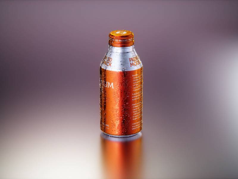 Premium Packaging 3D model of Alumi-tek Aluminum Bottle 355ml (12oz) with water droplets and a frost