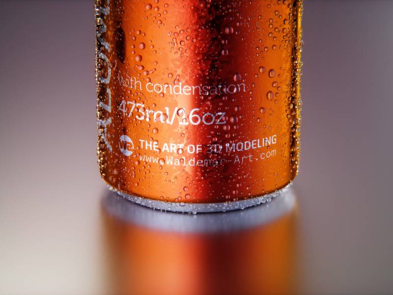 Premium Packaging 3D model of Alumi-tek Aluminum Bottle 473ml (16oz) with water droplets and a frost