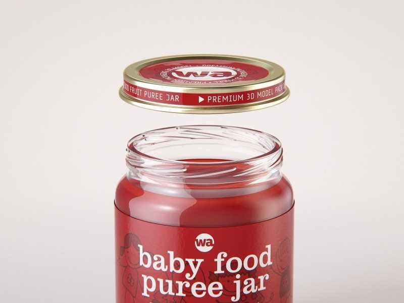 Packaging 3D model of Baby Food Glass Jar 125g