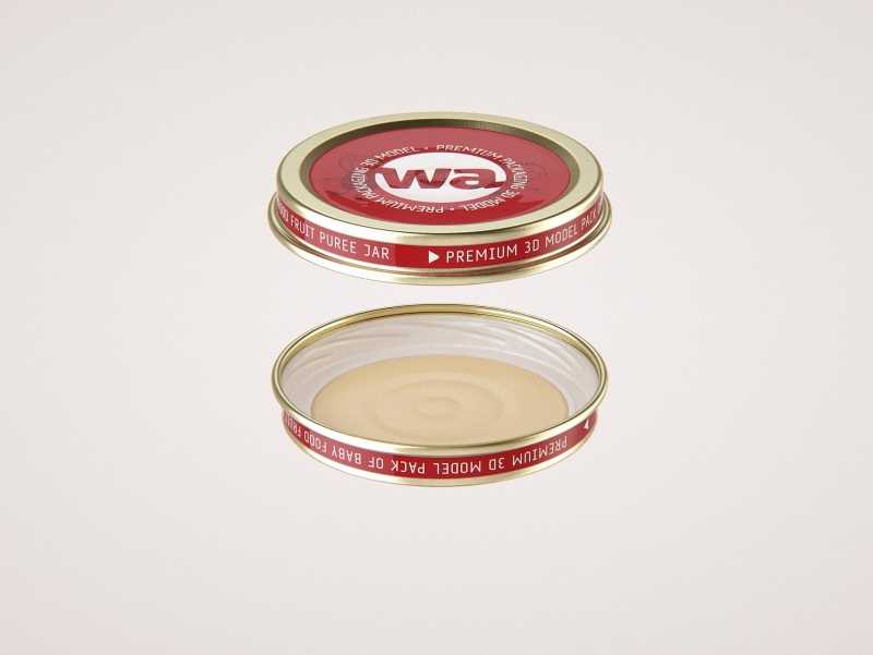 Packaging 3D model of Baby Food Glass Jar 125g