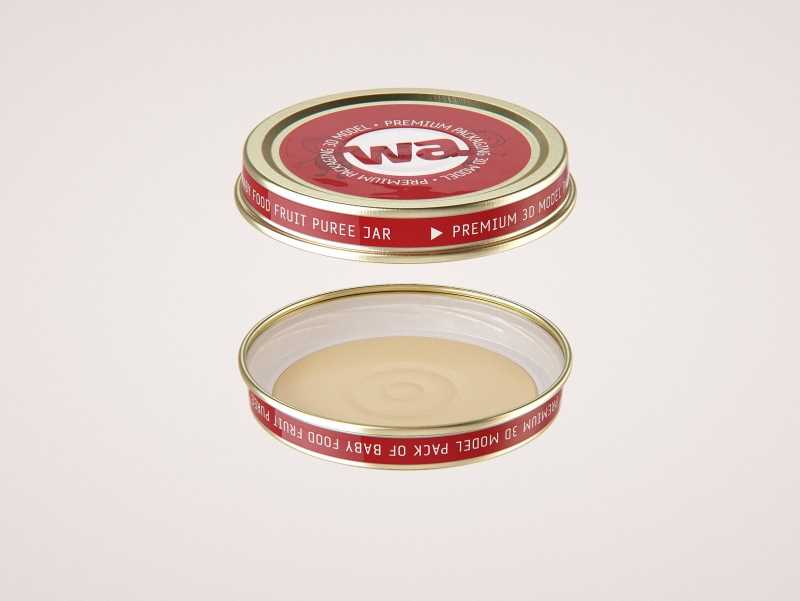 Packaging 3D model of Baby Food Glass Jar 200g
