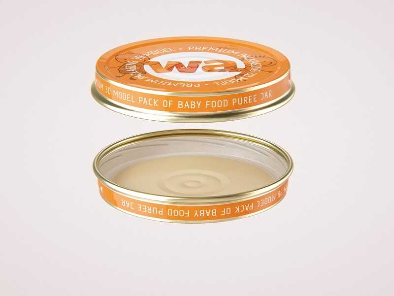 Baby food puree glass jar 250g wide packaging 3d model