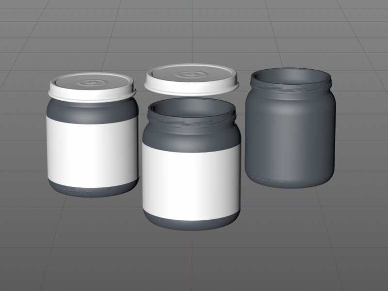 Baby food puree glass jar 250g wide packaging 3d model