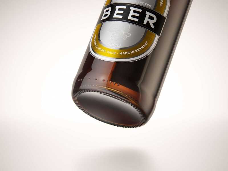 Beer glass bottle 500ml 3d model with Swing Top closure