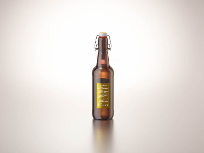 Beer glass bottle 500ml with Swing Top closure packaging 3D model