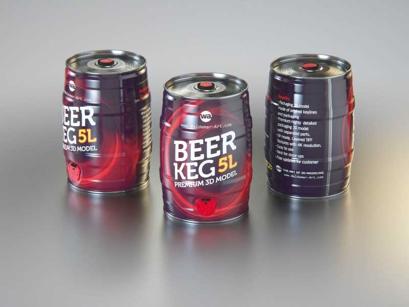 Beer Metal KEG 5L (5000ml) 3D model