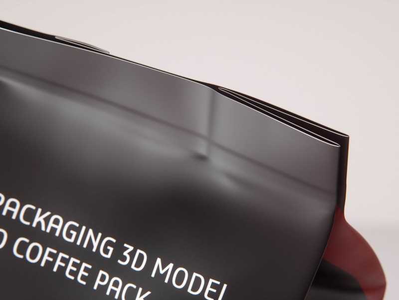 BIO Coffee Plastic Bag (1000gr) 1Kg packaging 3D model