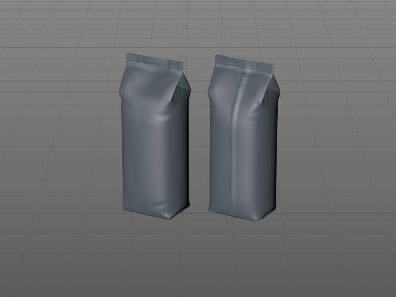 BIO Coffee Plastic Bag (1000gr) 1Kg packaging 3D model