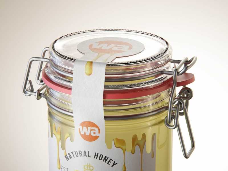 BIO Honey Glass Jar 450g packaging 3D model