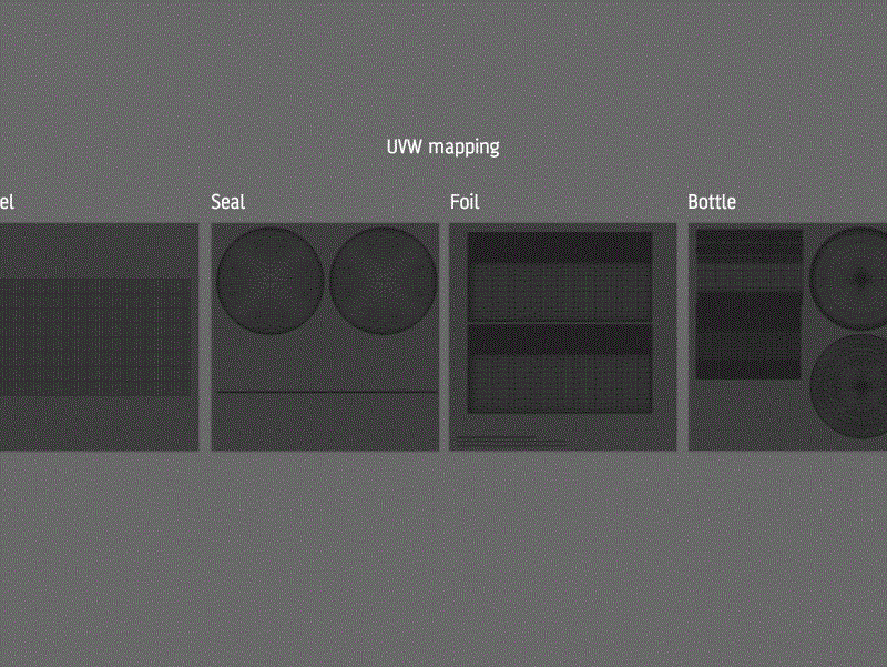 3D model of the Bordeaux Wine Standard Bottle 750ml with cork and glass of wine