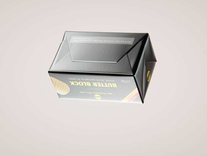Butter Block 125g packaging 3d model