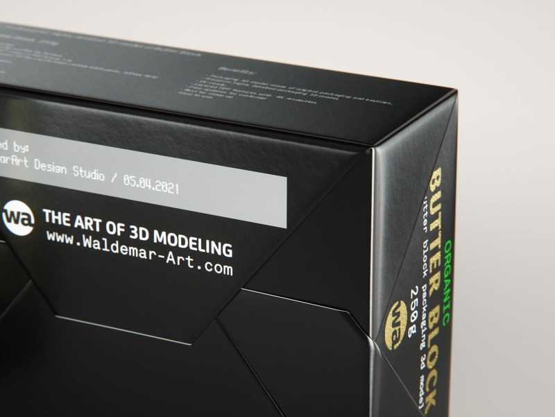 Butter Block 250g packaging 3d model