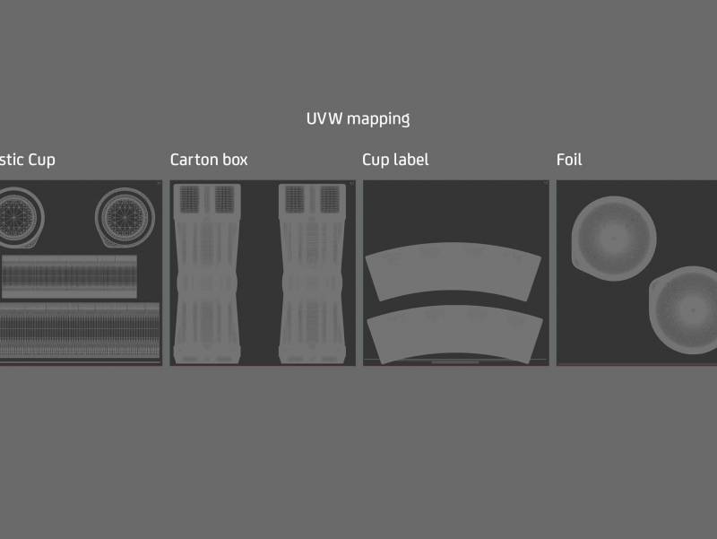 Carton multi-pack packaging for 4x115g plastic cups of yoghurt - premium 3D model