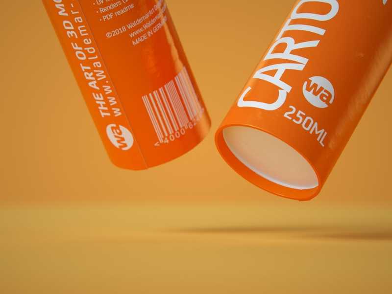 Packaging 3D model of carton can Cartocan 250ml