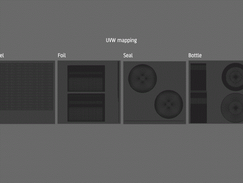 3D model of a Chardonnay glass bottle 750ml with cork